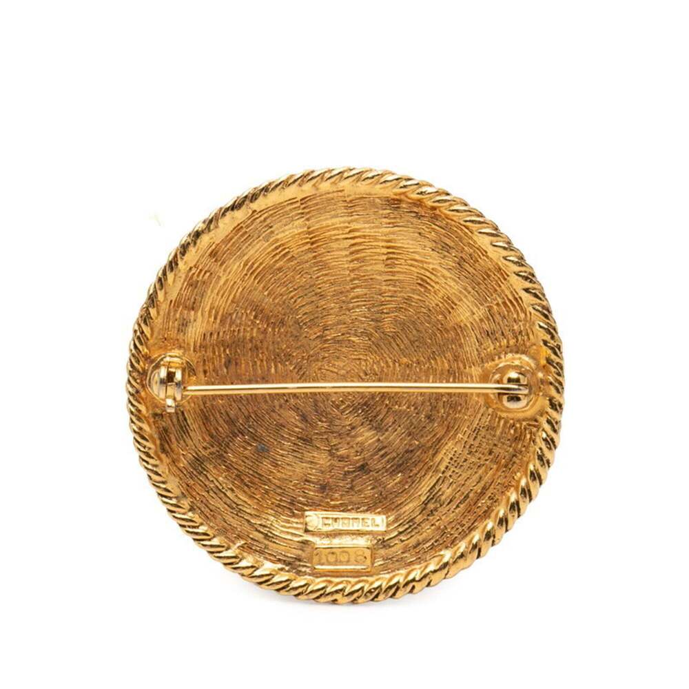 CHANEL Gold Logo Brooch - Picture 2 of 3
